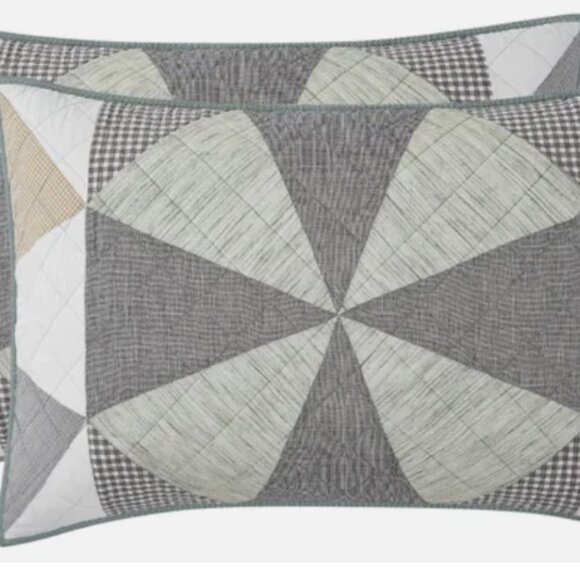 Origami Pieced Modern Patchwork 3-piece Quilt Set Queen Size - Picture 3 of 8